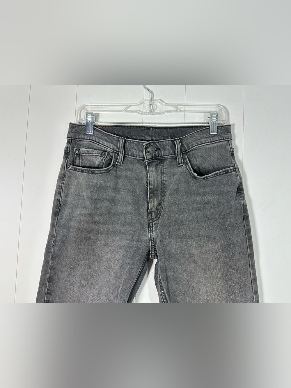 Levis Men’s 502 washed Black denim Size 30x30 slim Taper Fit Jeans - Picture 2 of 14